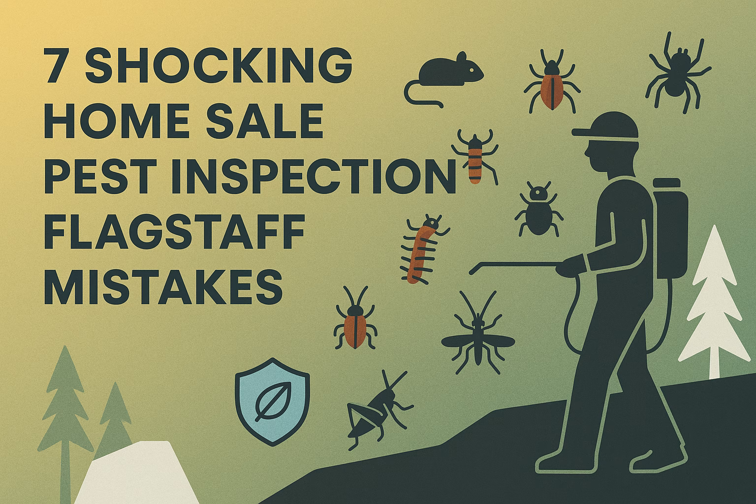 7 shocking home sale pest inspection Flagstaff mistakes with pests and an inspector in a natural setting.